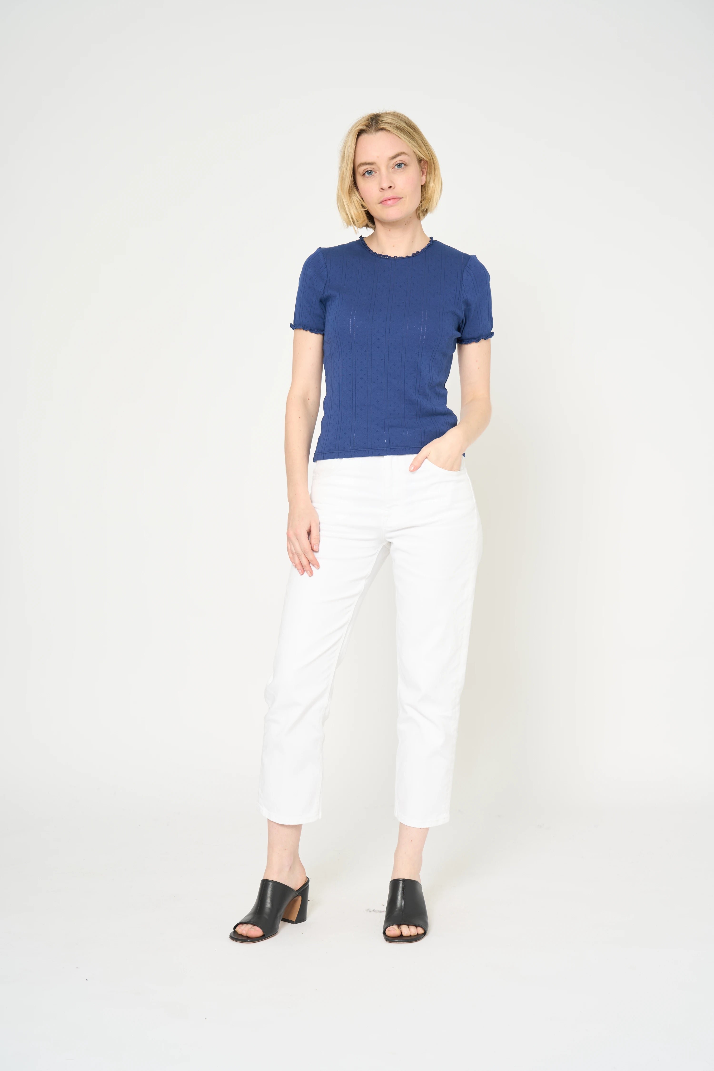 JEAN FARAH CROP - BLANC